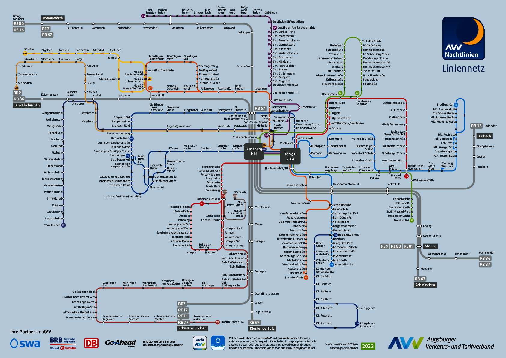 AVV Liniennetzplan Nachtlinien