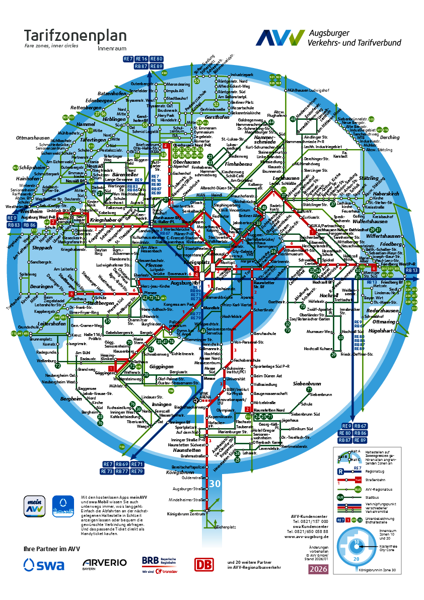 AVV-Tarifzonenplan Verbundraum