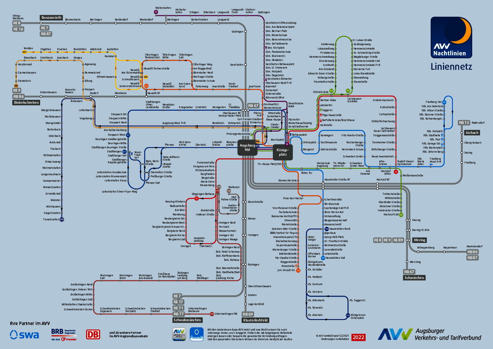AVV Liniennetzplan Nachtlinien