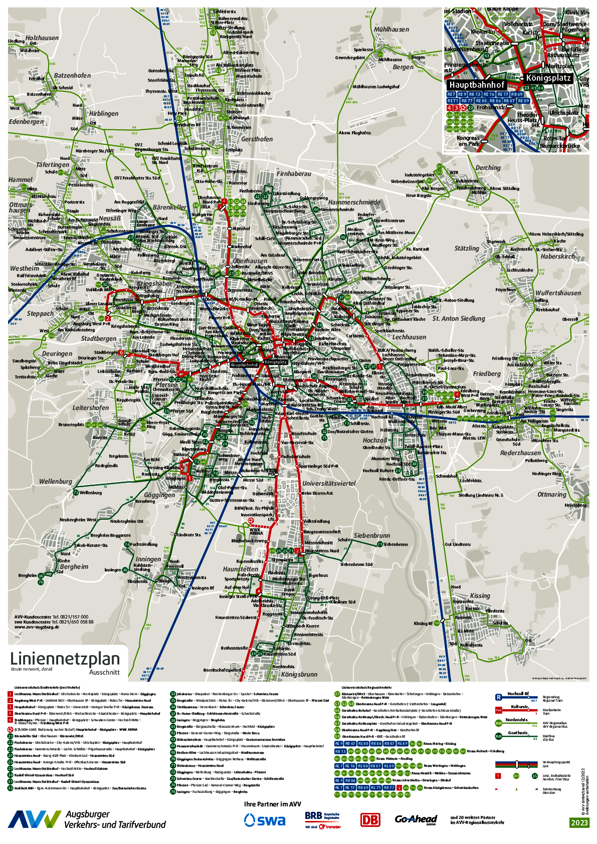 AVV Liniennetzplan Ausschnitt